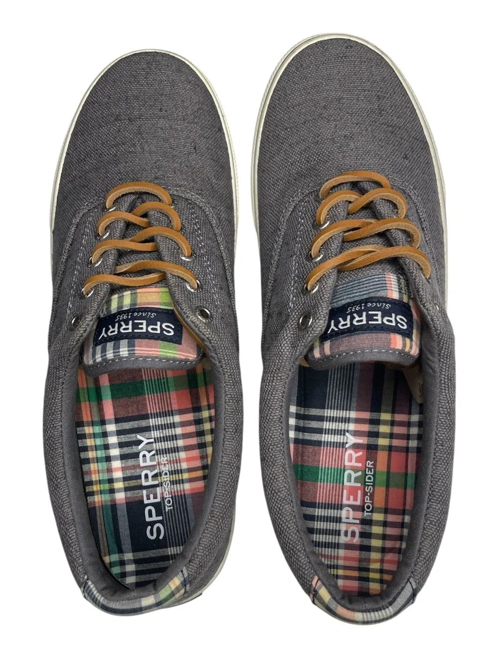 Sperry Top-Sider Striper II CVO Baja Linen Sneaker Grey Men Size 13
